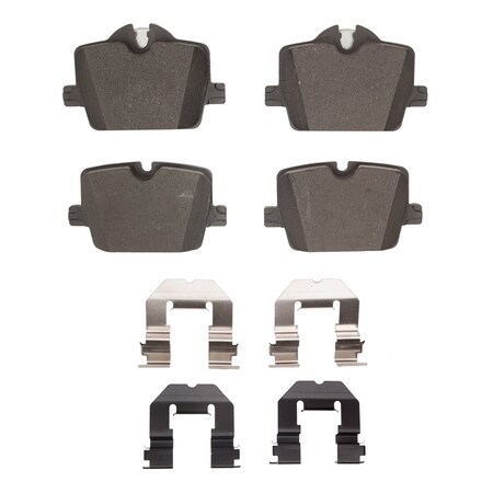 Dynamic Friction Co 5000 Advanced Brake Pads - Ceramic and Hardware Kit, Long Pad Wear, Rear 1551-2221-01